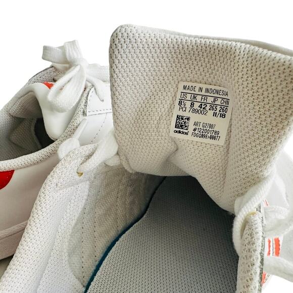 Adidas Superstar RARE White Orange Men\'s Size 8.5 #G27807 Shell Toe Pristine! main image 4